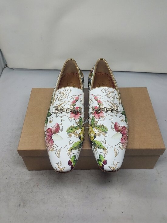 Christian Louboutin Other - Christian Louboutin MENS White Dandyswing Floral Loafer